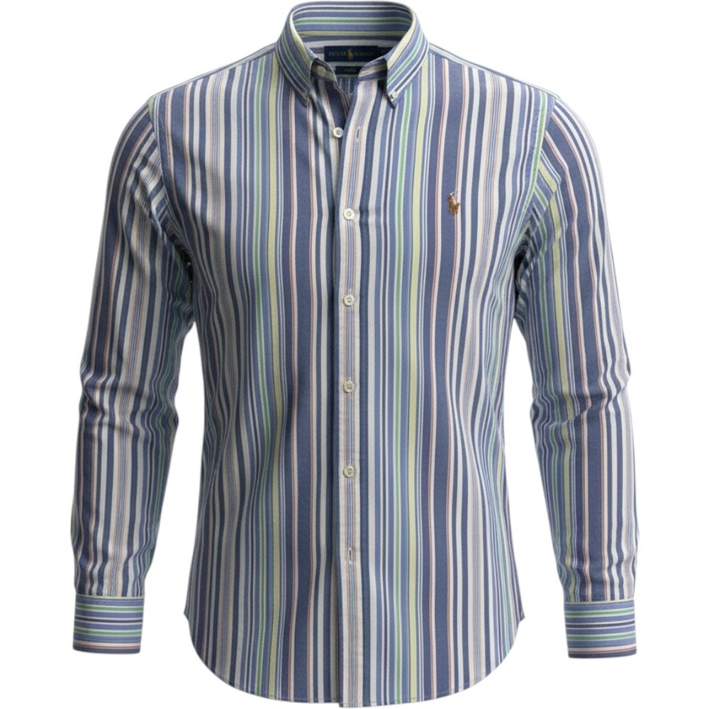 Polo Ralph Lauren Shirt Slim Fit Vertical Striped Oxford Pony Men Sz XL NWT